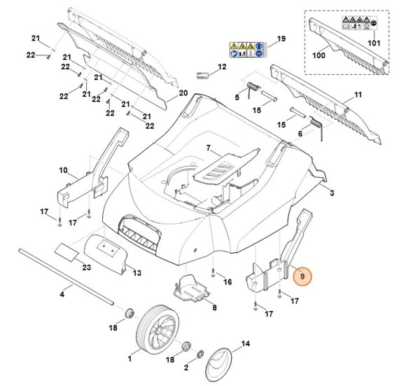 Левая крышка (62907060722)