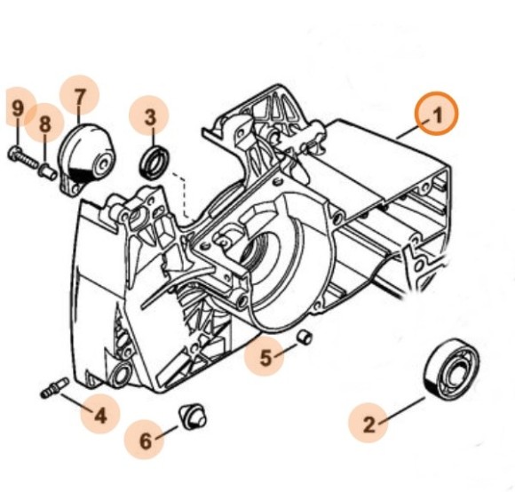 Половина картера - Сторона вентилятора STIHL 11280202612