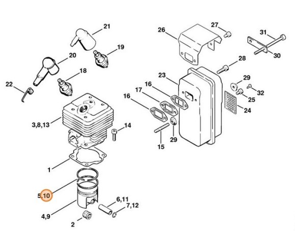 Кольцо поршневое O 47x1,5 мм (11080343001)