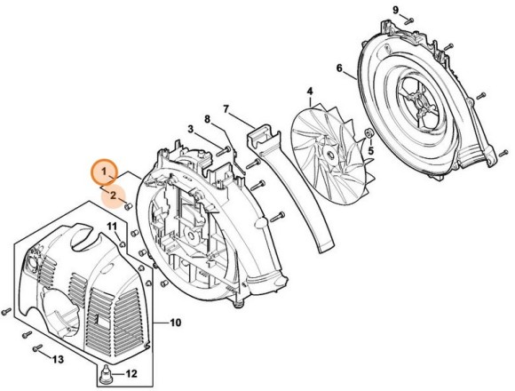 Корпус вентилятора STIHL 42447004110