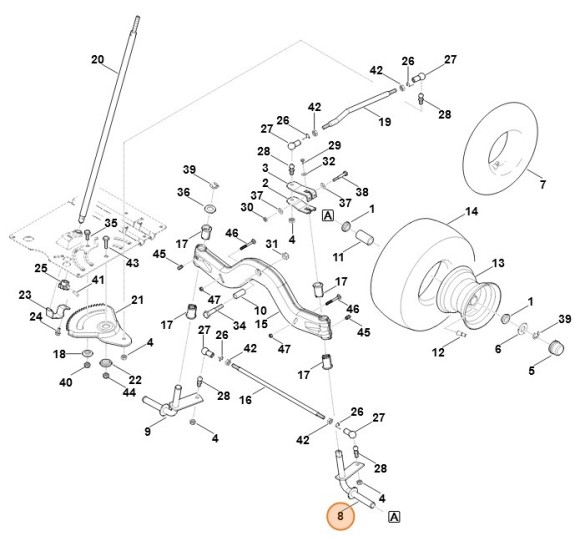 Цапфа осі зліва STIHL 61707605000 Цапфа осі зліва STIHL 61707605000