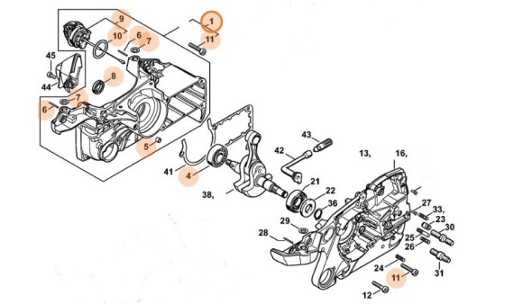 Половина картера, сторона вентилятора STIHL 11400202651