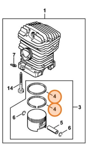 Кольцо поршневое O 47x1,5 мм (11270343002)