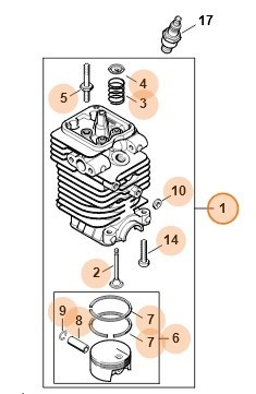 Циліндр з поршнем, діам. 40 мм STIHL 41800201205