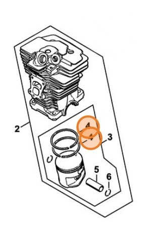 Кольцо поршневое O 49x1,2 мм (11400343001)