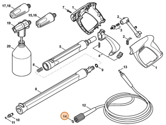 Кругле ущільнювальне кільце 9,6 х 2,4 STIHL 96459457497 Кругле ущільнювальне кільце 9,6 х 2,4 STIHL 96459457497