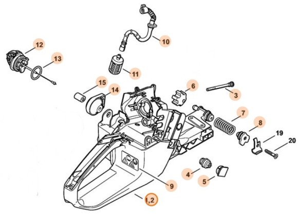 Корпус паливного бака STIHL 11353500825
