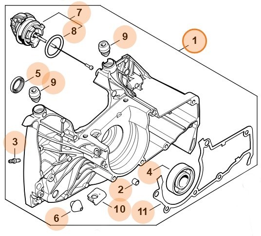 Половина картера - сторона вентилятора STIHL 11440202604