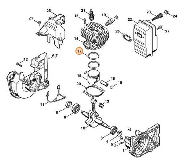 Кольцо поршневое O 49x1,5 мм (11270343006)