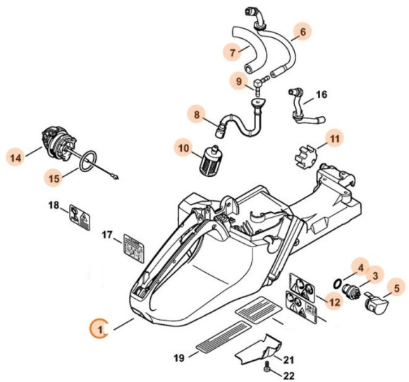 Корпус паливного бака STIHL 11383500807