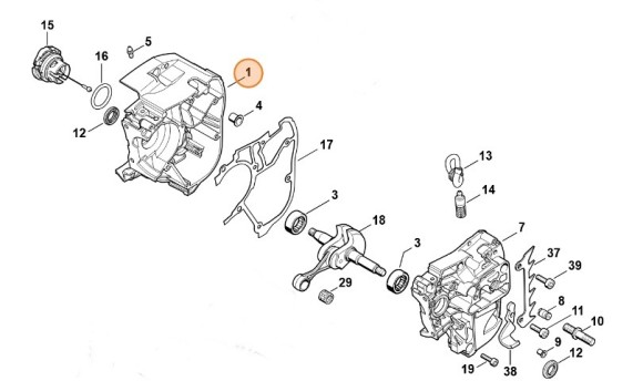 Половина картера - сторона вентилятора STIHL 11450202602