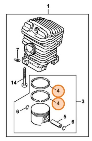 Кольцо поршневое O 49x1,5 мм (11270343007)