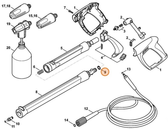 Кругле ущільнювальне кільце 9х2,6 STIHL 96459487490 Кругле ущільнювальне кільце 9х2,6 STIHL 96459487490