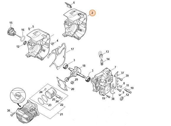 Половина картера - сторона вентилятора STIHL 11450202603