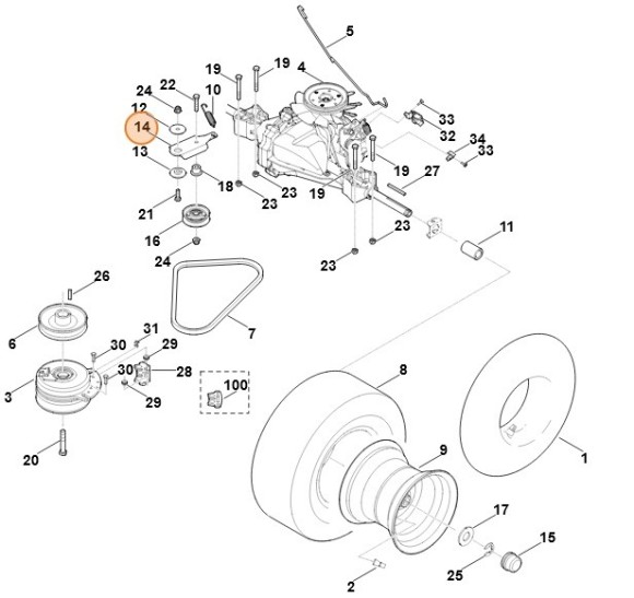Натяжний важіль STIHL 61707042200