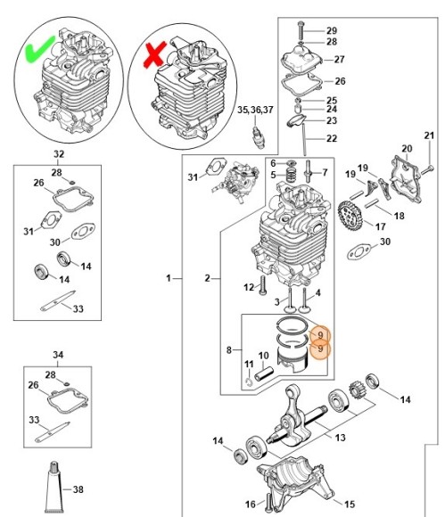 Кольцо поршневое O 50x1,2 мм (42830343006)