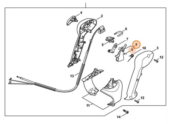Основной рычаг управления дроссельной заслонкой (42411801500)