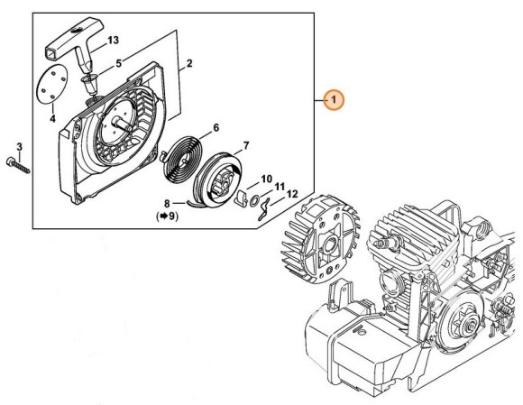 Корпус вентилятора з пусковим пристроєм STIHL 11270802108