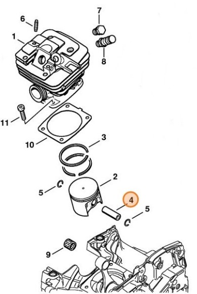 Поршньовий палець STIHL 11350341500