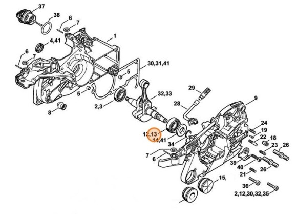 Радіальний шарикопідшипник 15 х 35 х 13 STIHL 95230034262