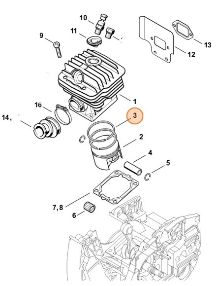 Кольцо поршневое O 52x1.2 мм (11220343000)