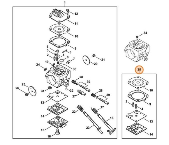 Комплект компонентов карбюратора (11270071062)