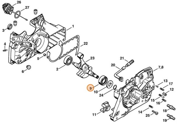 Радіальний шарикопідшипник 15 х 35 х 13 STIHL 95230034266