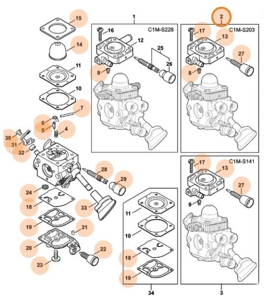Карбюратор C1M-S203A (42411200607)