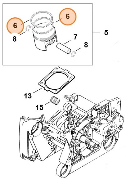 Кольцо поршневое O 54x1,2 мм (11220343001)