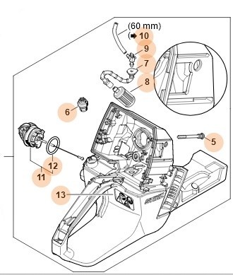 Корпус паливного бака STIHL 11443500801
