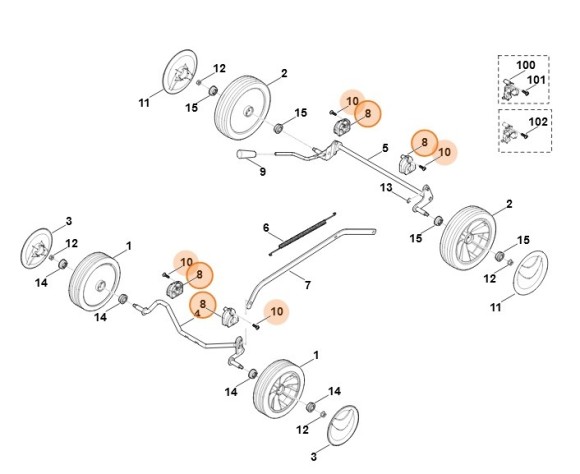 Набор держателей оси (63710071090)