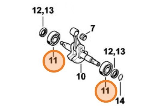 Радіальний шарикопідшипник 15х38х11 STIHL 95230034304