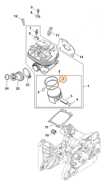 Кольцо поршневое O 56x1,2 мм (11440343002)