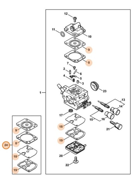 Комплект компонентов карбюратора (11370071701)