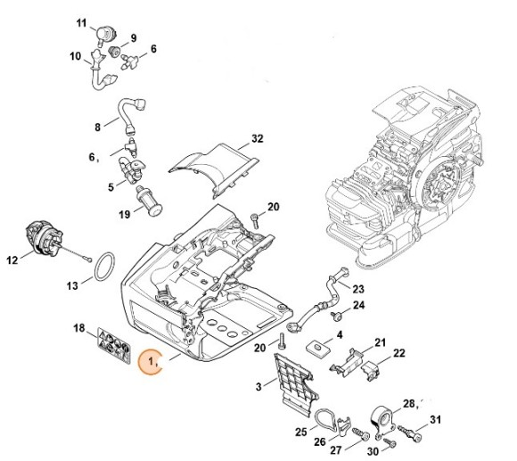 Корпус паливного бака STIHL 11453500811