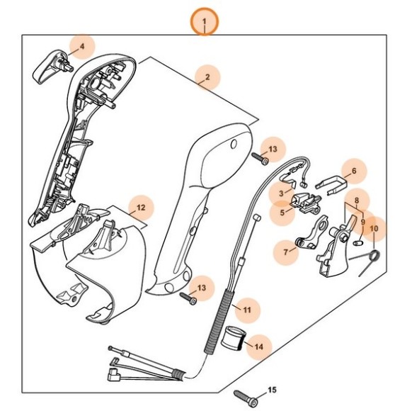 Манипуляционная ручка с тросом газа (42827904902)