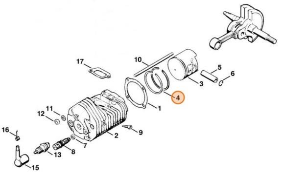 Кольцо поршневое O 58x1,5 мм (11110343006)