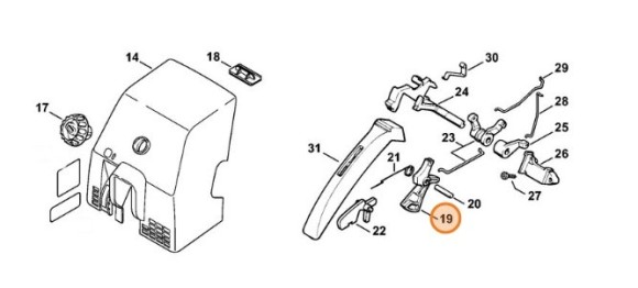 Основной рычаг управления дросселем (11241821000)