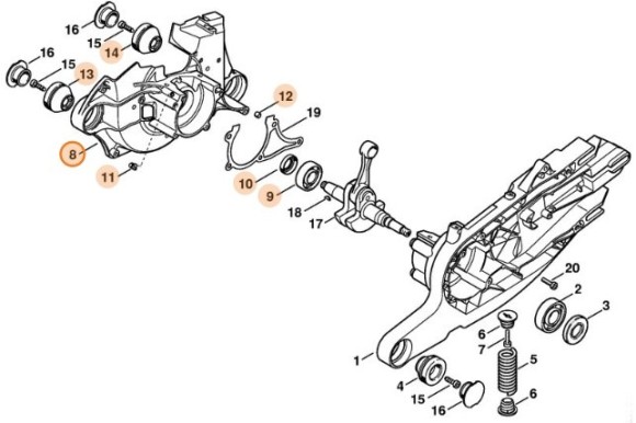 Половина картера STIHL 42240202605