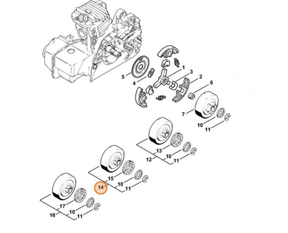 Кольцевая цепь передачи колесный комплект 8 Z (11230071031)