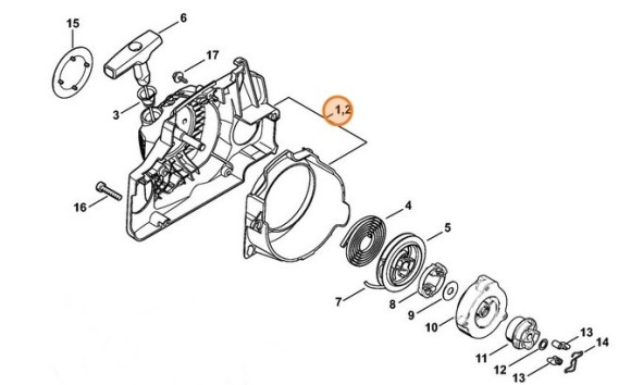 Корпус вентилятора з пусковим пристроєм STIHL 11300802114