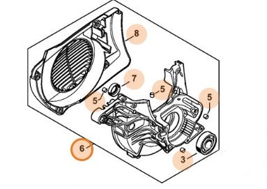 Половина картера - сторона вентилятора STIHL 42500202603