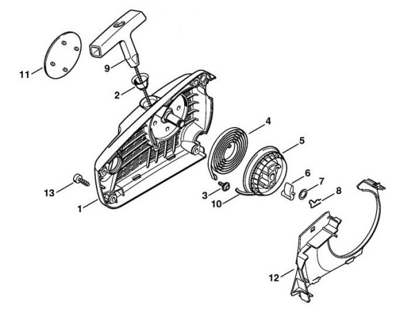 Корпус вентилятора з пусковим пристроєм STIHL 11370802108