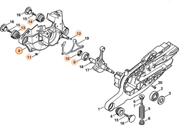 Половина картера STIHL 42240202606