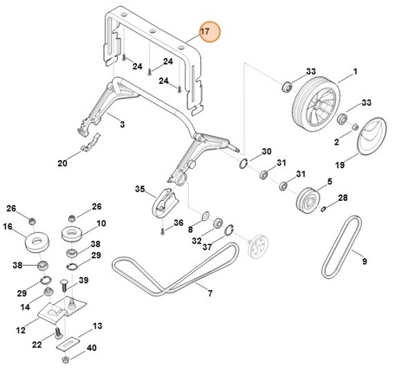 Держатель оси (62907632800)