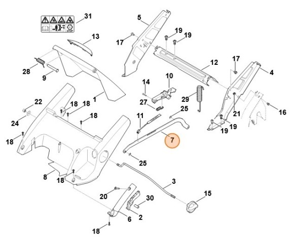 Передаточний важіль в сборі STIHL 63407800400 Передаточний важіль в сборі STIHL 63407800400