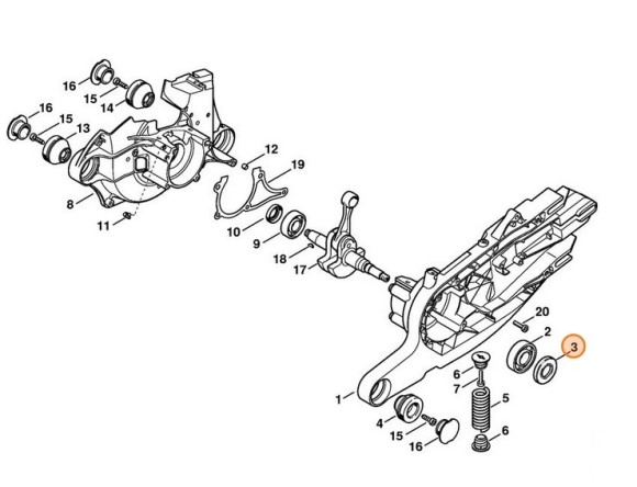 Ущільнююче кільце вала 20х42х5 STIHL 96400032257