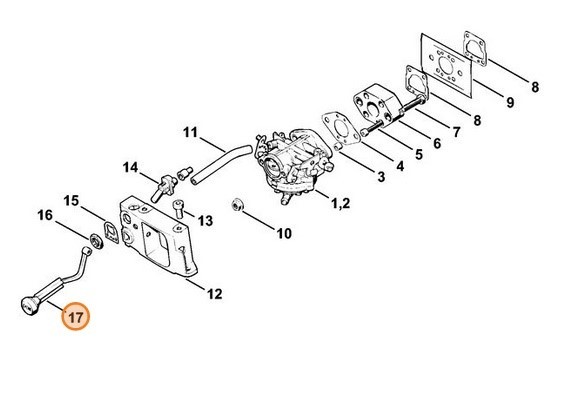 Важіль привода повітряної заслонки STIHL 42011216600
