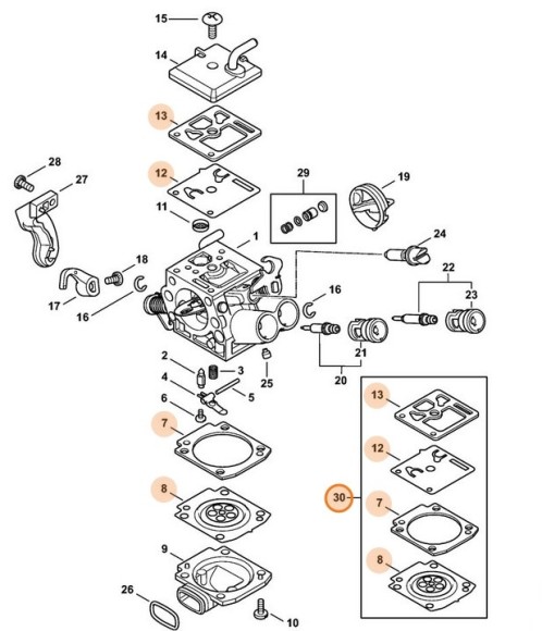 Комплект компонентов карбюратора (11420071700)