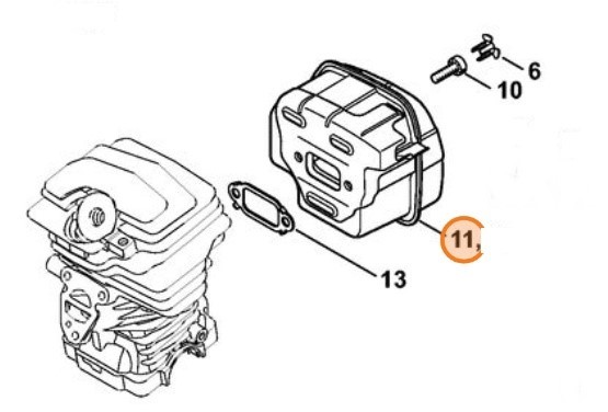 Глушитель выхлопа (11431400651)